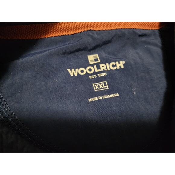 Woolrich Sweater Mens XXL 2XL Blue Fleece Knit Quarter Snap Pullover Pocket Top - Picture 4 of 10
